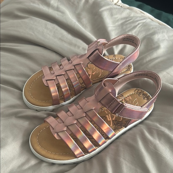 Pink Gladiator Sandals with Adjustable Ankle Strap.NEW - Picture 1 of 4